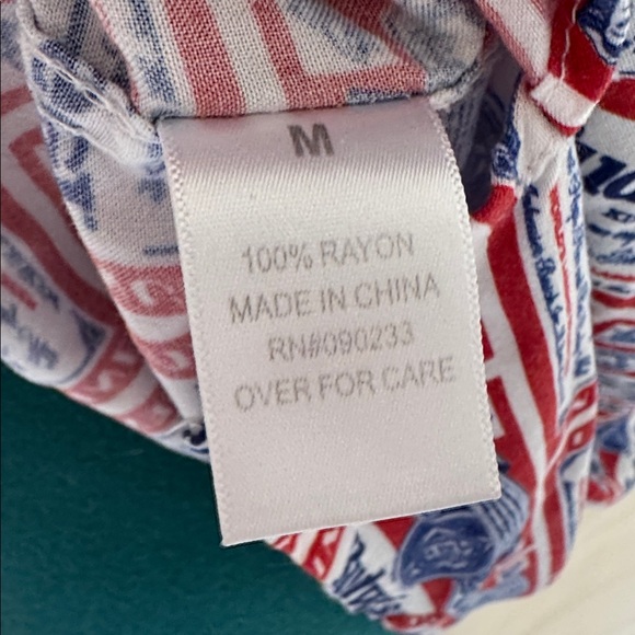 PacSun Budweiser collab Men's Graphic button down Shirt size M - Picture 9 of 10